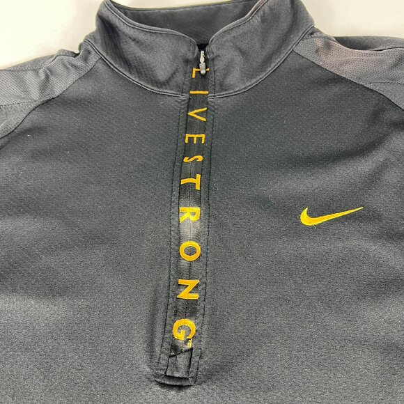 Nike Livestrong Cycling Shirt Extra Large Black 1/4 Zip Lance Armstrong Pullover - Picture 8 of 16